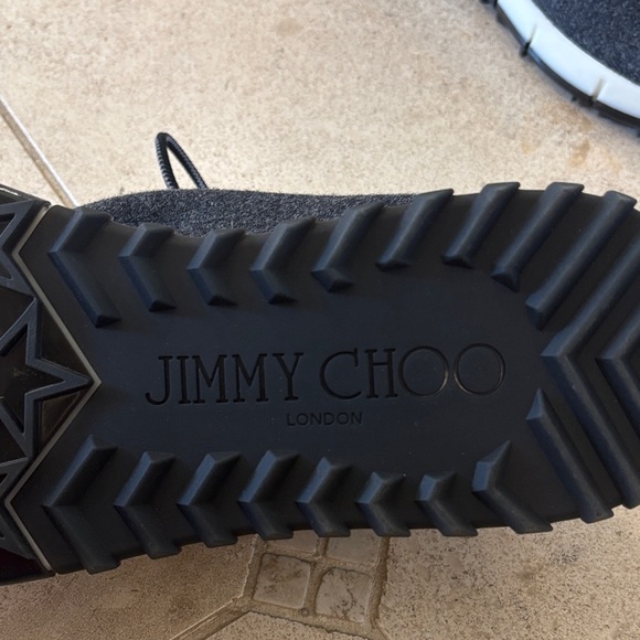 Jimmy Choo Black Pearl-Accent Knit Sneakers - Picture 2 of 7